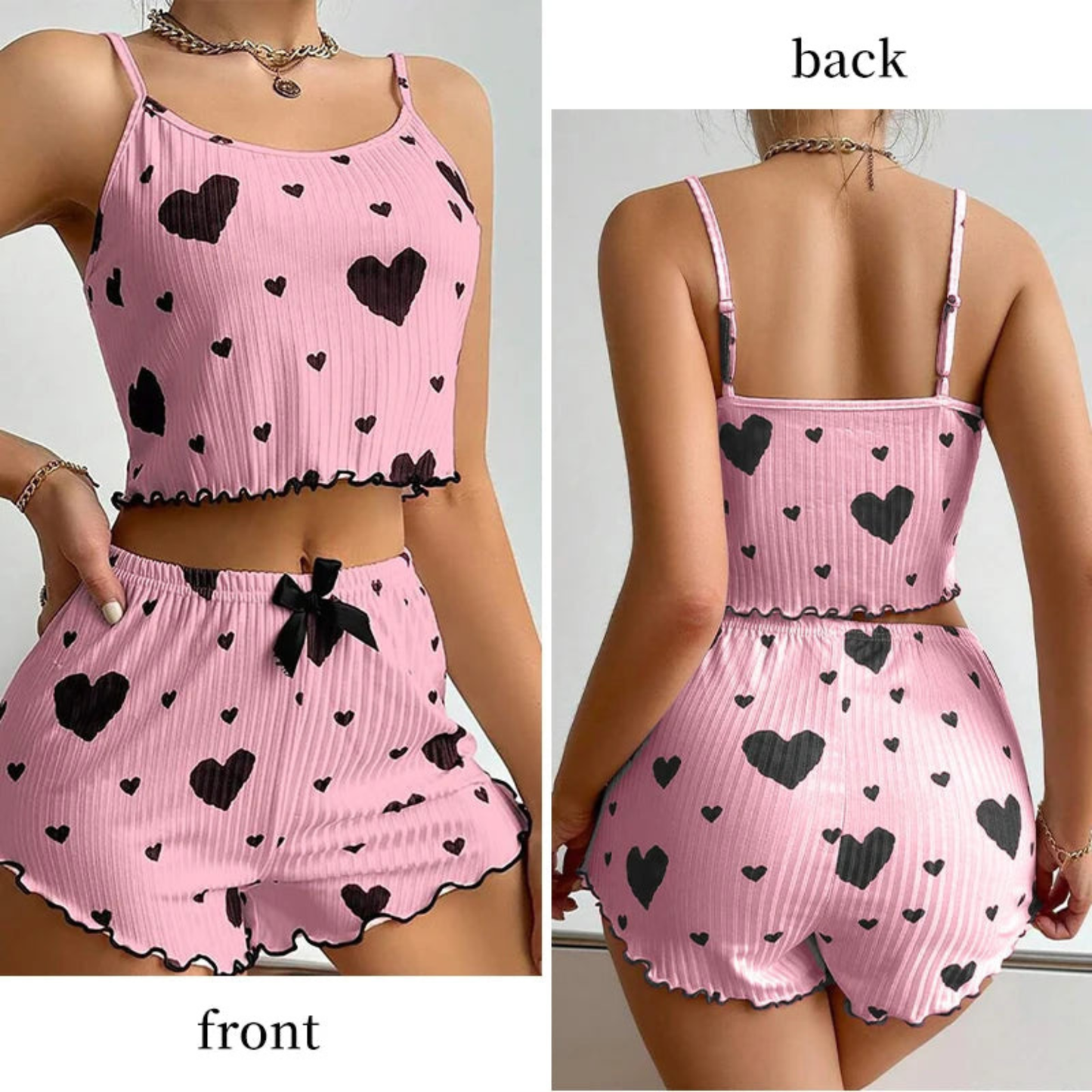 Women's 2-Piece Short Pajama Set – Camisole Tank Top & Shorts Sleepwear