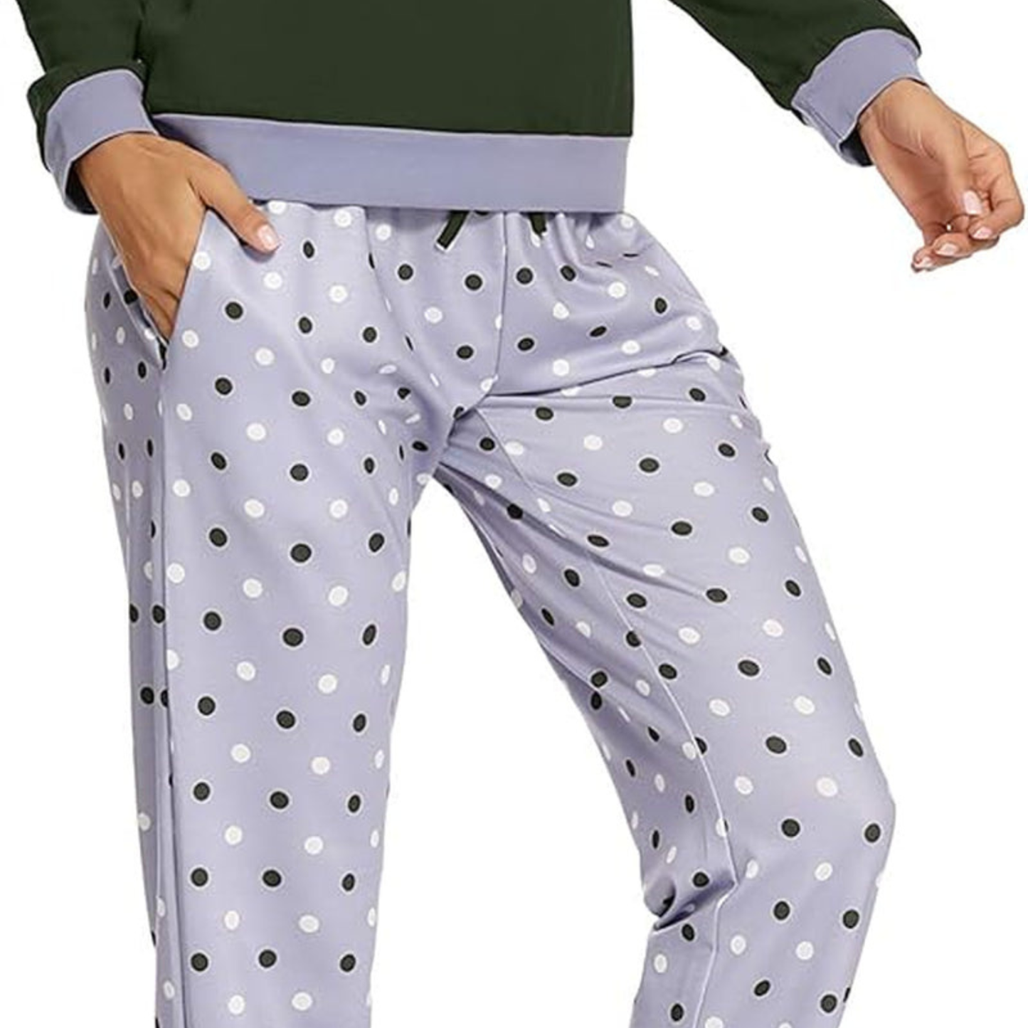 Women's Long Sleeve V-Neck Jogger Pajama Set