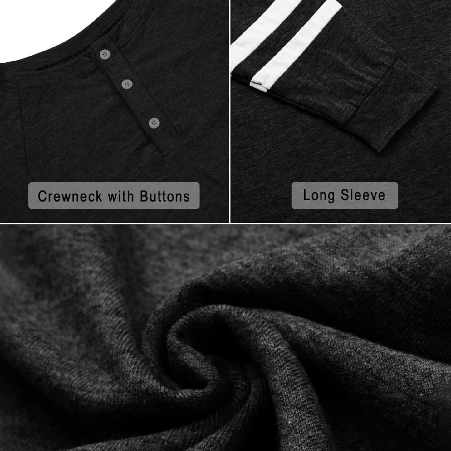 Women's 2-Piece Lounge Set – Button V-Neck Pullover & Drawstring Joggers