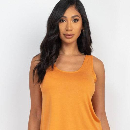 Women’s 2-Piece Lounge Set – Scoop Neck Tank Top & Mini Shorts with Pockets