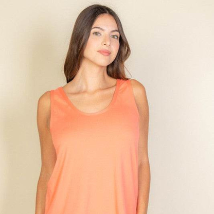 Women’s 2-Piece Lounge Set – Scoop Neck Tank Top & Mini Shorts with Pockets