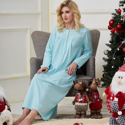 Women’s 100% Cotton Knit Nightgown – Sleep Dress