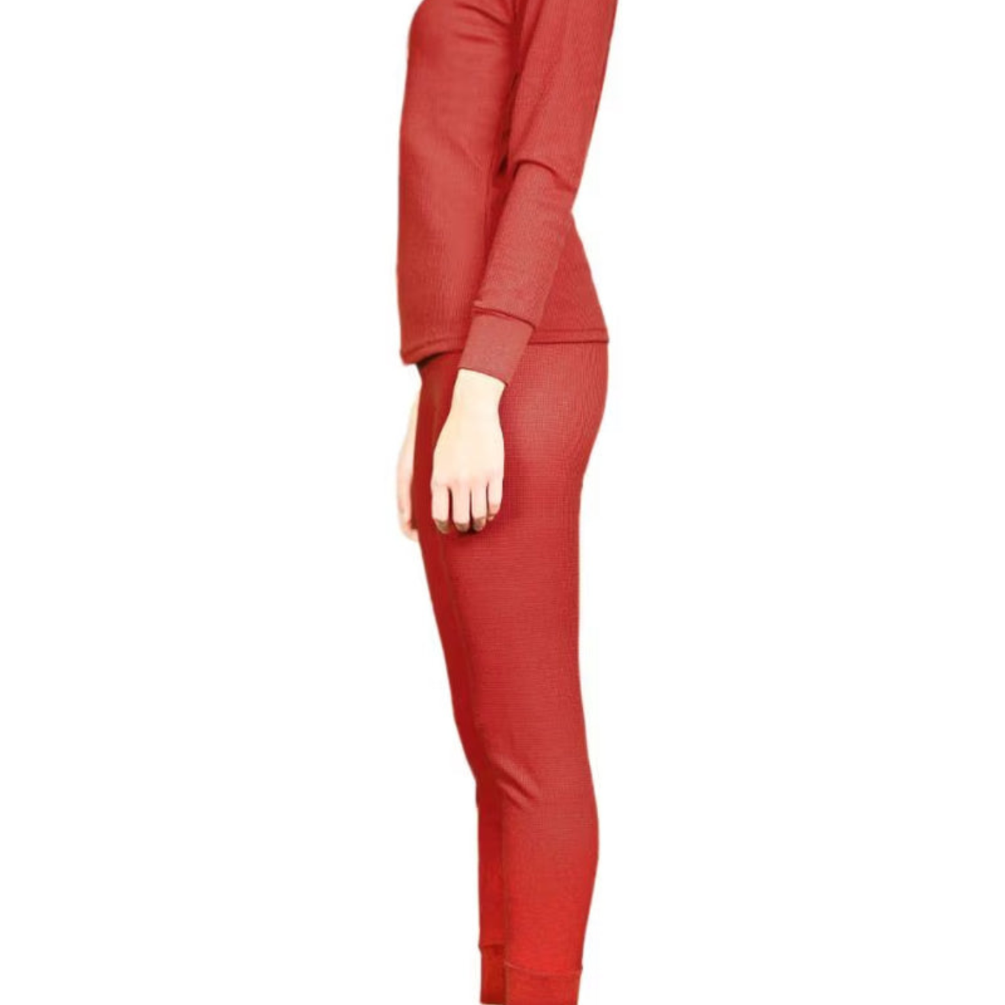 Women’s Cotton Waffle Knit Thermal Set – Long Sleeve Top & Leggings
