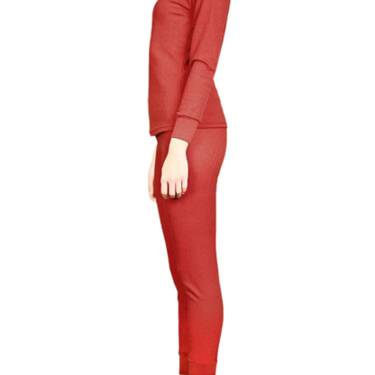 Women’s Cotton Waffle Knit Thermal Set – Long Sleeve Top & Leggings