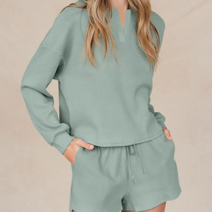 Women Waffle Lounge Sets