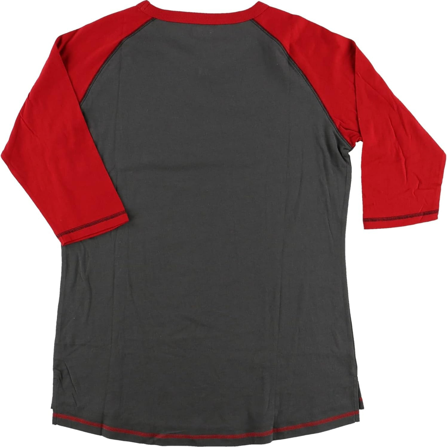 Gray shirt with red sleeves on a white background