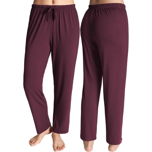 Women’s Knit Pajama Pants – Soft Viscose Straight Leg Loungewear Bottoms