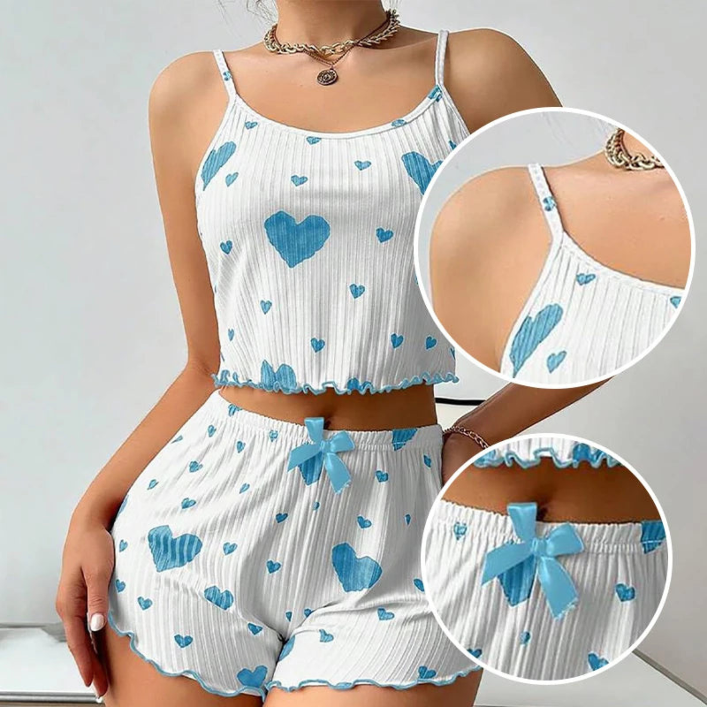 Women's 2-Piece Short Pajama Set – Camisole Tank Top & Shorts Sleepwear