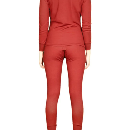 Women’s Cotton Waffle Knit Thermal Set – Long Sleeve Top & Leggings