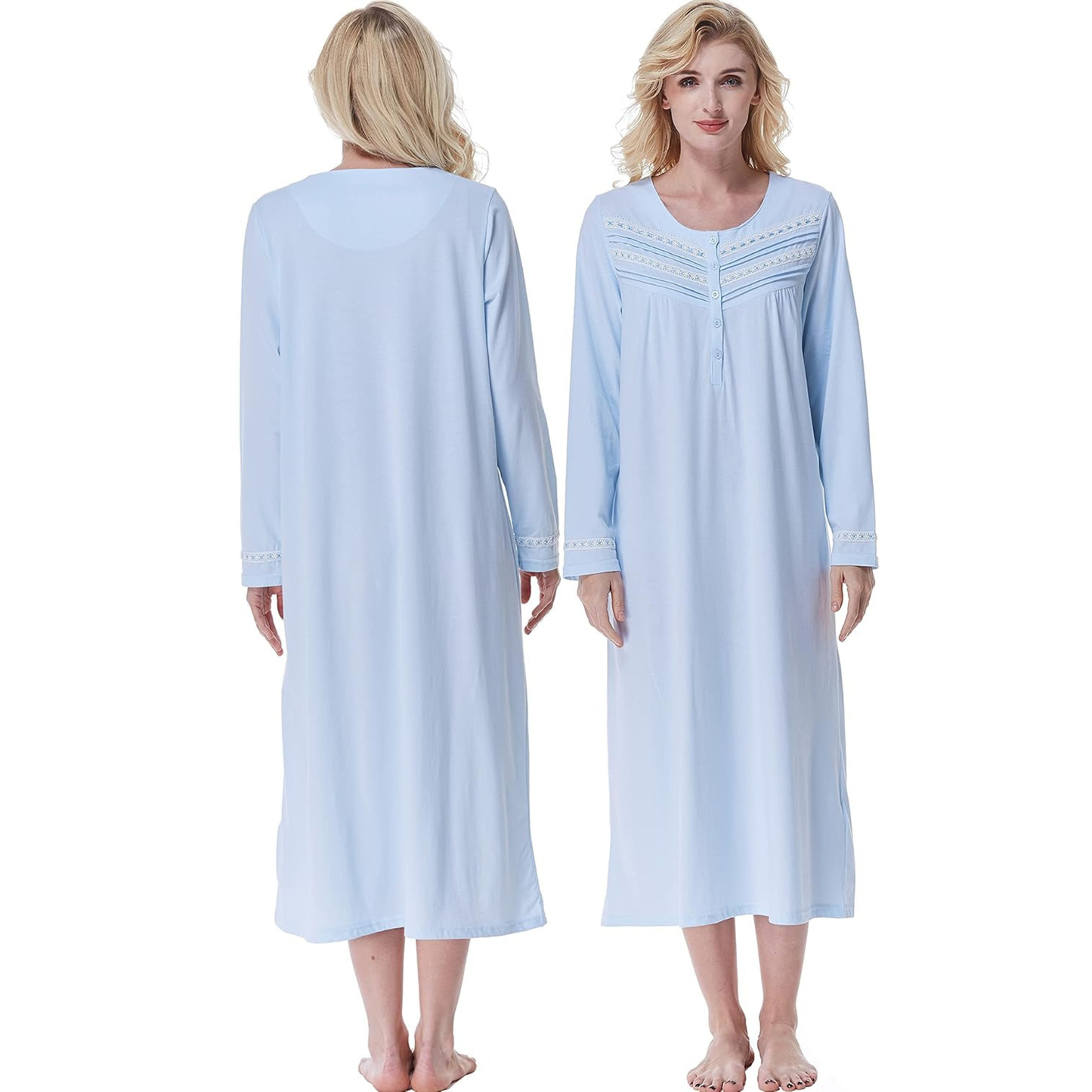Women’s 100% Cotton Knit Nightgown – Sleep Dress
