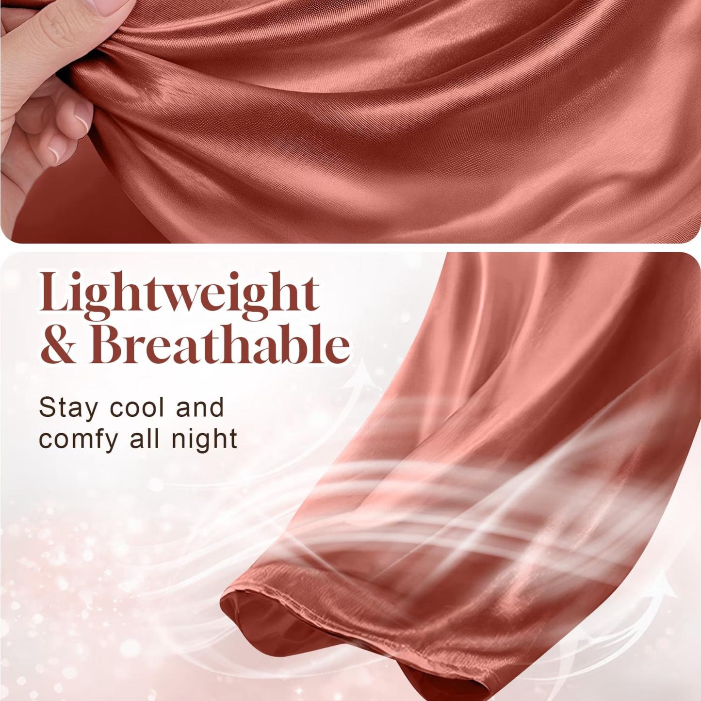 Women’s Satin Silk Pajama Set – Short Sleeve Tee & Wide Leg Pants