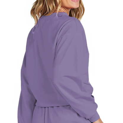 Women's 2-Piece Lounge Set – Oversized Long Sleeve Sweatshirt & High-Waist Shorts