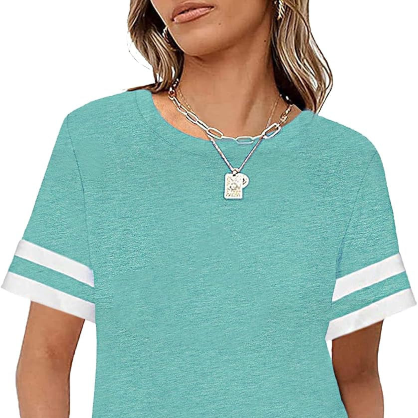 Women’s 2-Piece Loungewear Set – Short Sleeve Striped Tee & Shorts with Pockets