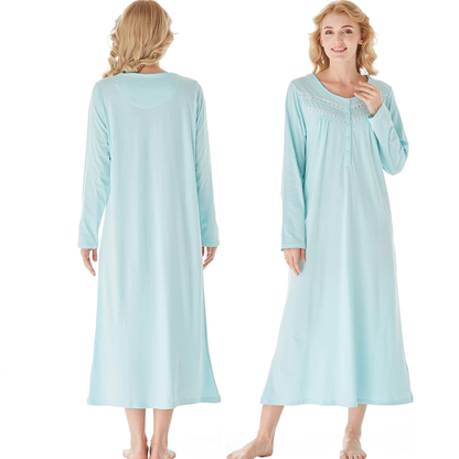 Women’s 100% Cotton Knit Nightgown – Sleep Dress
