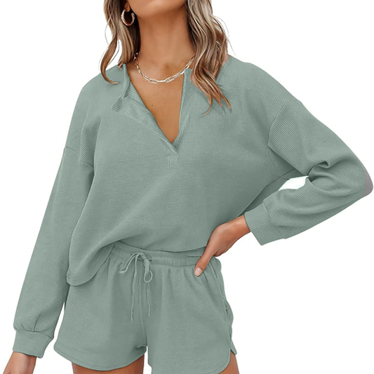 Women Waffle Lounge Sets