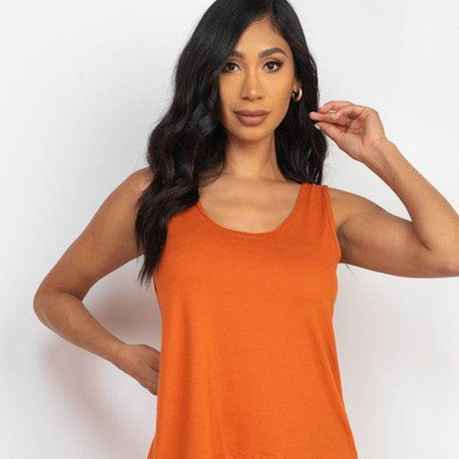 Women’s 2-Piece Lounge Set – Scoop Neck Tank Top & Mini Shorts with Pockets