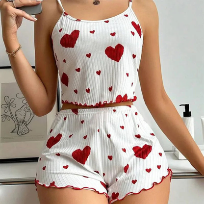 Women's 2-Piece Short Pajama Set – Camisole Tank Top & Shorts Sleepwear