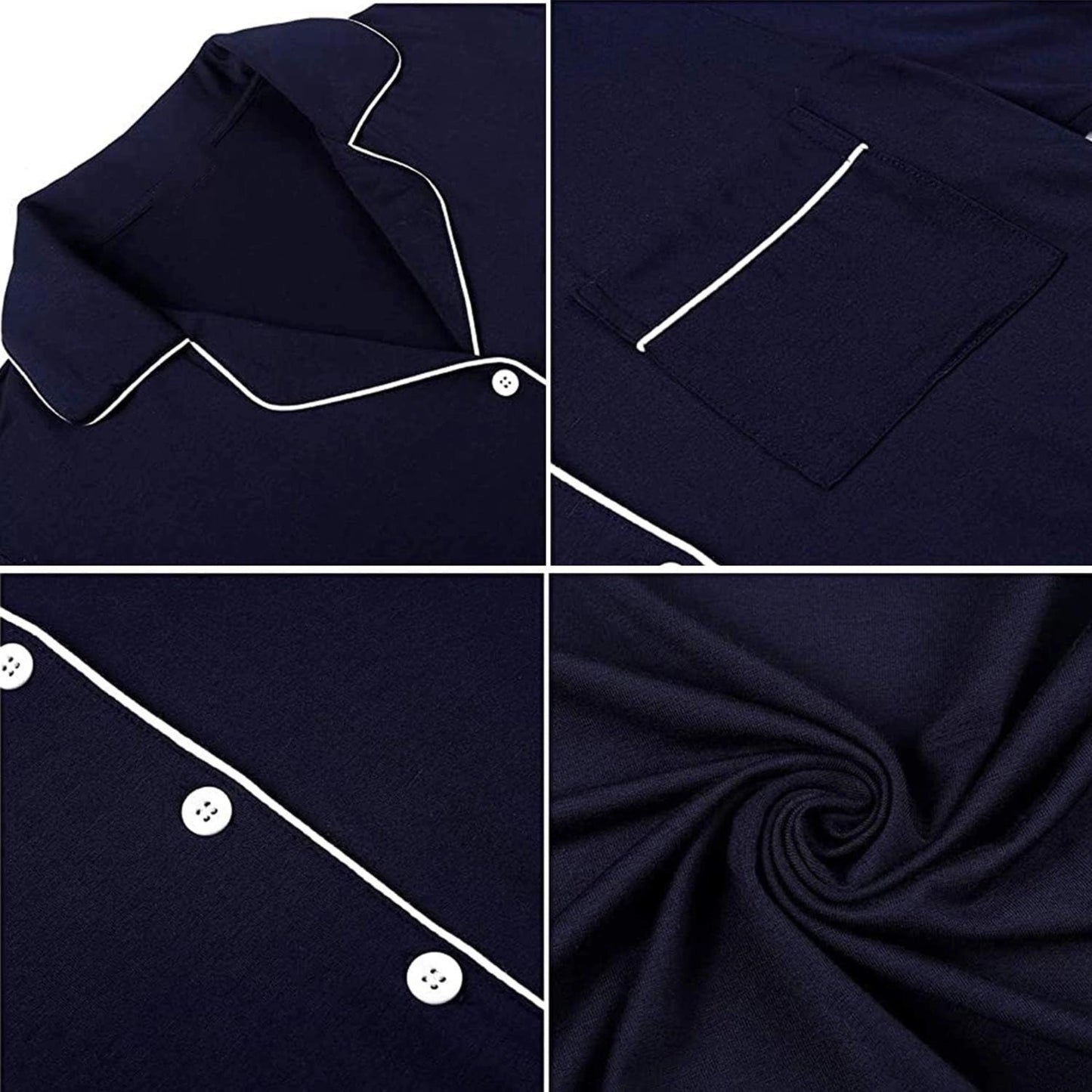 Classic Navy Viscose Lounge & Sleep Shorts Set