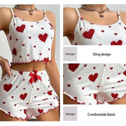 Women's 2-Piece Short Pajama Set – Camisole Tank Top & Shorts Sleepwear