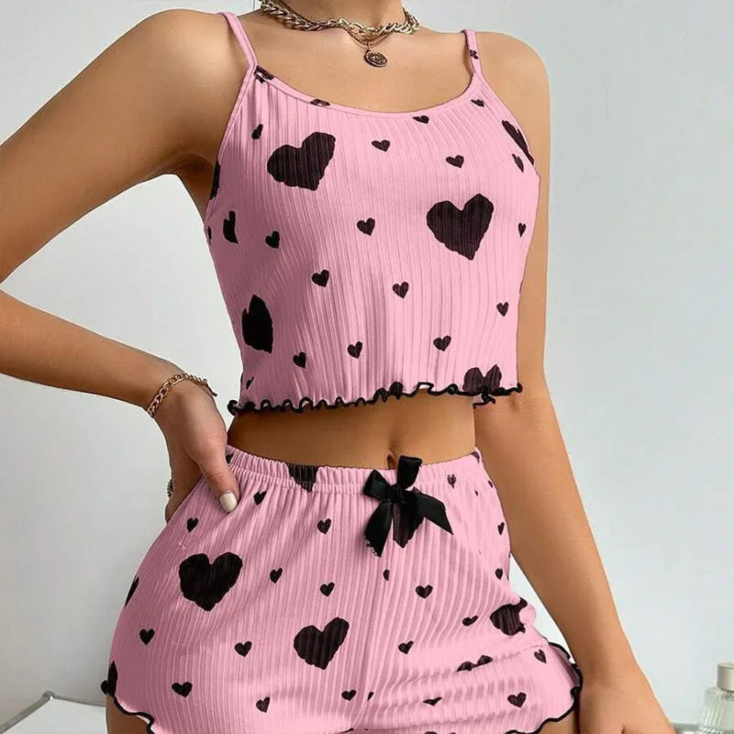 Women's 2-Piece Short Pajama Set – Camisole Tank Top & Shorts Sleepwear