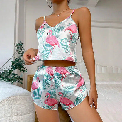 Amora Heart Print Satin Set
